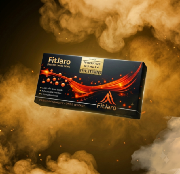 FitJaro product packaging with fiery background